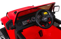 Thumbnail for Azeno Jeep Wrangler Rubicon Röd Elbil för barn bild på ratten