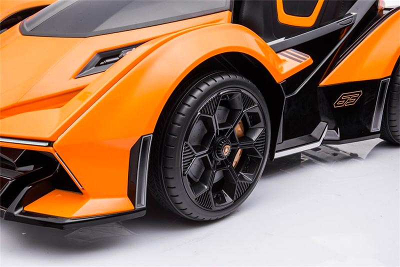 Azeno Lamborghini Lambo V12 Vision Grand Turismo Orange Elbil för barn bild på däcken