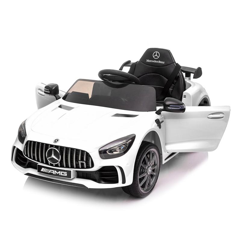 Azeno Mercedes GTR AMG Vit Elbil för barn, 2x12V