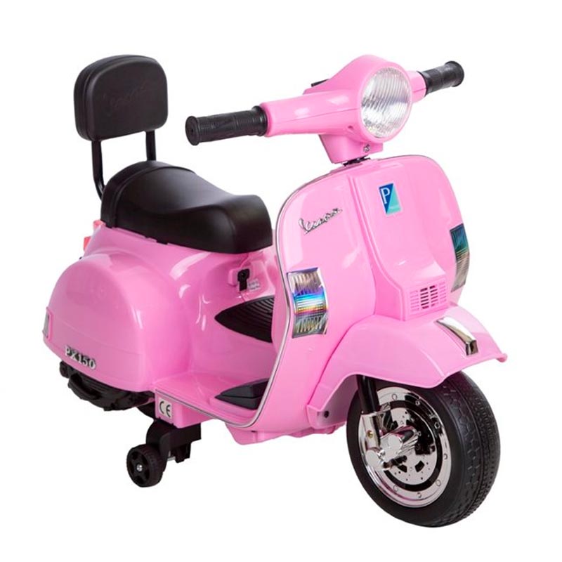 Azeno Vespa PX150 Rosa, 2x12V elmotorcykel för barn