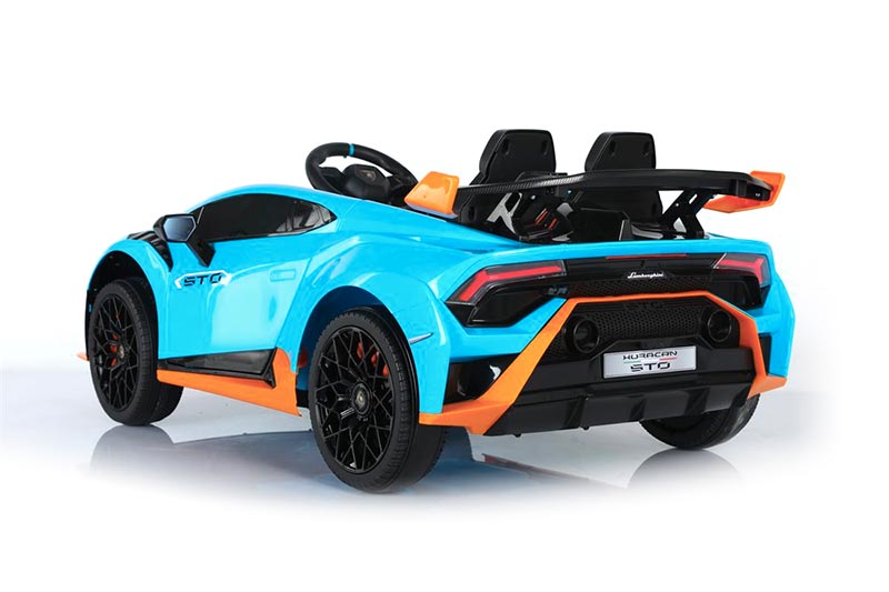 Azeno Lamborghini Huracan Drifter Blå elbil för barn bild bakifrån