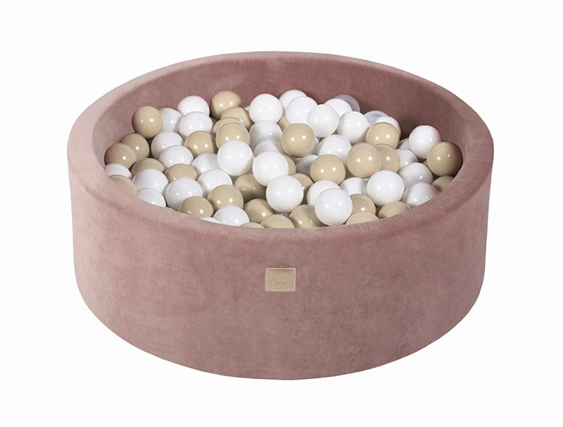 MeowBaby Beige Bollhav i sammet med 200 bollar