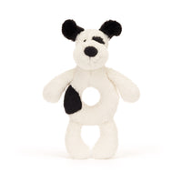 Thumbnail for Jellycat Bashful Black & Cream Puppy Ring Rattle