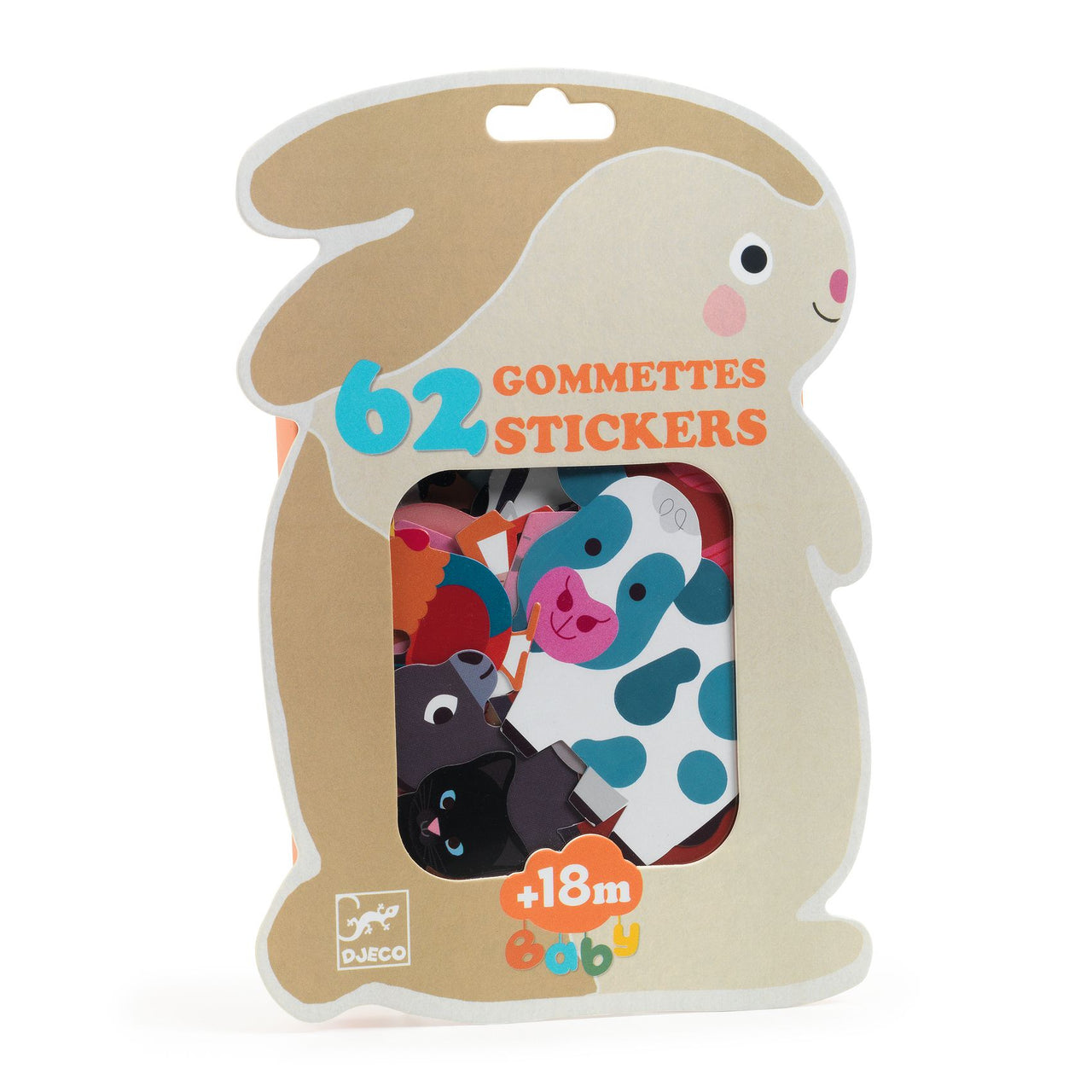 Djeco 62 Gommettes Stickers - Farm Animals