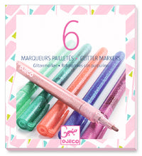 Thumbnail for Djeco 6 glitter markers - sweet