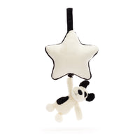 Thumbnail for Jellycat Bashful Black & Cream Puppy Musical Pull