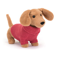 Thumbnail for Jellycat Sweater Sausage Dog Pink