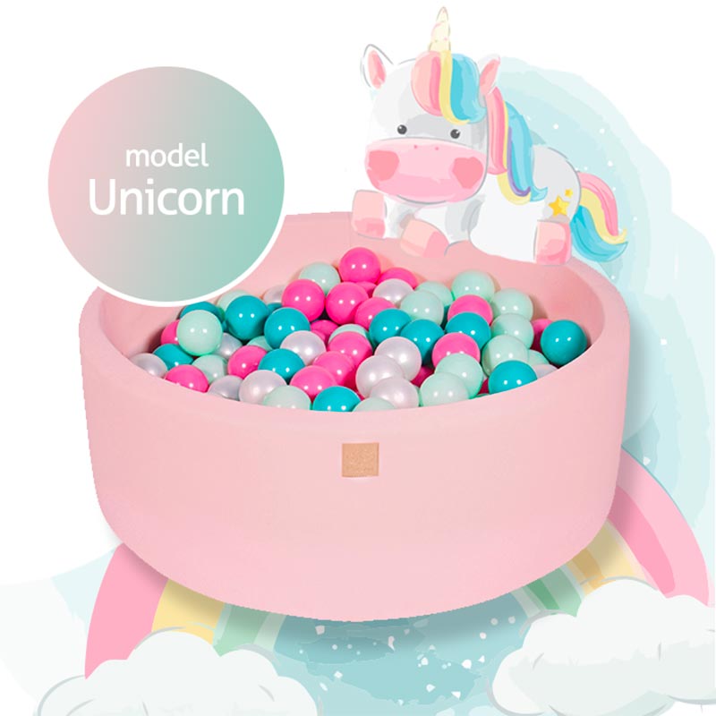 MeowBaby Unicorn Bollhav i bomull med 250 bollar